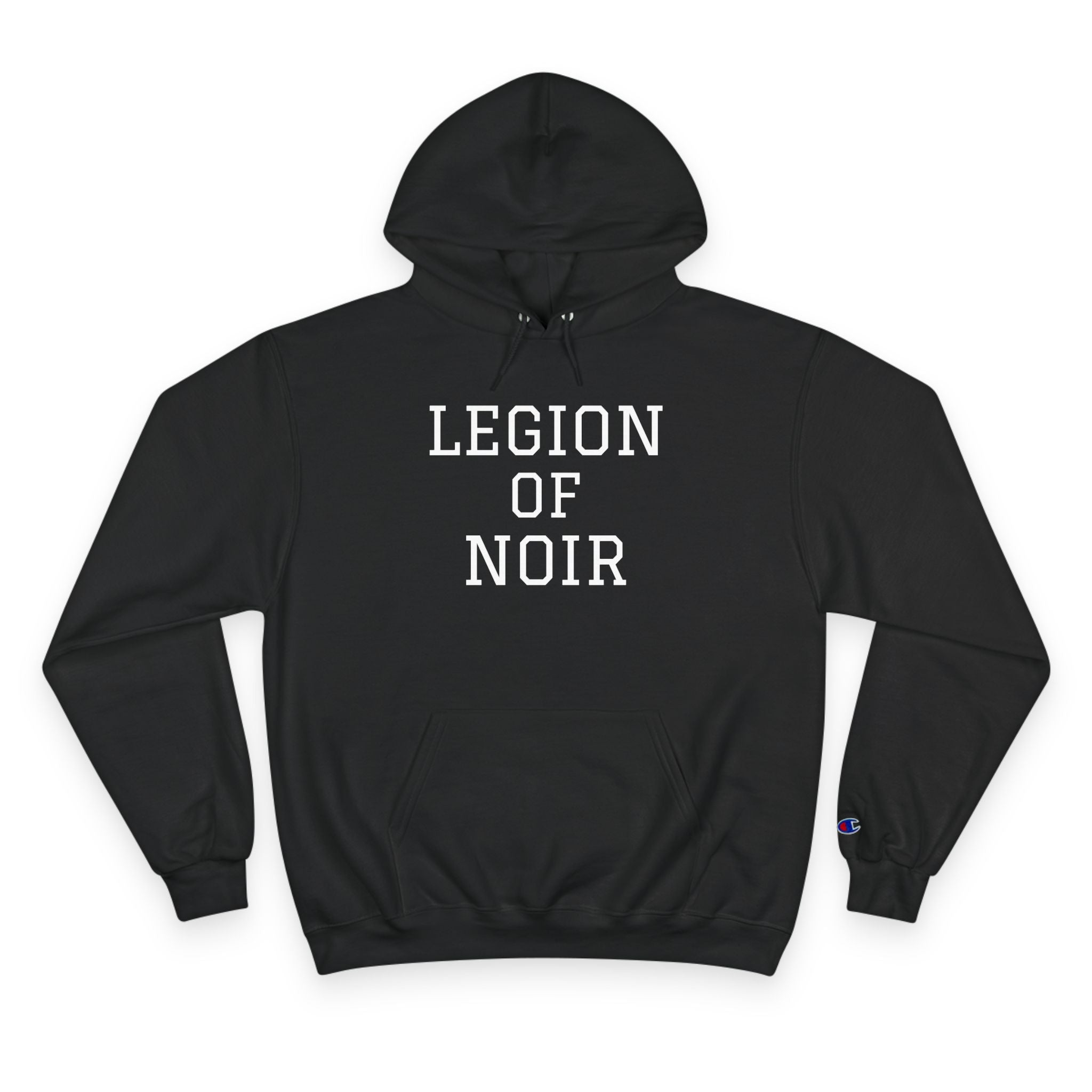Sweatshirt Hoodie black front VIEW flat