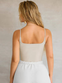Square Neck 2 Piece Cami apricot back view styled
