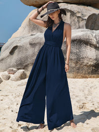 Wide Leg Jumpsuit with Tie front view