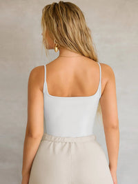 Square Neck 2 Piece Cami white back view