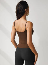 Square Neck 2 Piece Cami brown back view