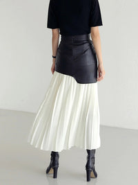 Pleated Contrast High Rise Skirt back view