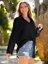 Linen Dropped Shoulder Cover Up black side view