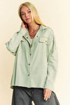 Multi Color Rock & Roll Fringed Hem Loose Fit Shacket front view