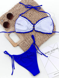 Halter Bikini Two-Piece Set blue inside view