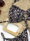 Halter Bikini Two-Piece Set leopard print front view bra