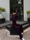 purple Hooded Jacket and Pants Lounge Set side view