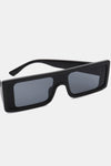 Polycarbonate Frame Rectangle Sunglasses black front view lens styled