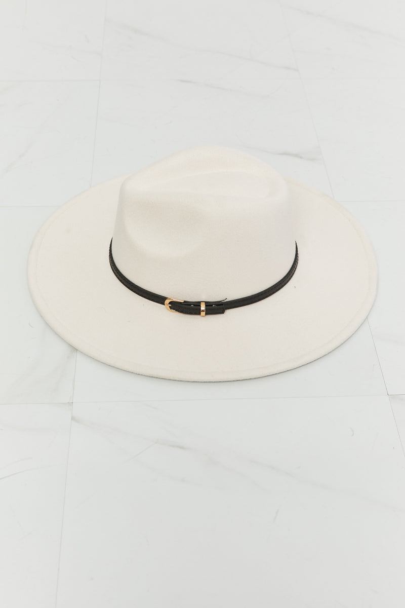 Classy Fedora Hat white front view full hat