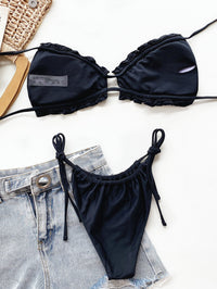 Halter Bikini Two-Piece Set black inside view