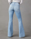 High Waist Boot-cut Distressed Jeans view back
