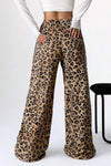 Leopard Wide Leg Pants back view