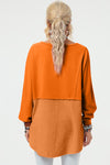 Long Sleeve High-Low T-Shirt orange back view
