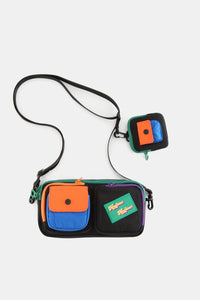Removable Strap Crossbody Bag with EarPods Bag orange front view