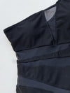 One-Shoulder One-Piece Swimsuit sheer front view material and design elements 