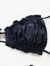 Halter Bikini Two-Piece Set black front view bra detail