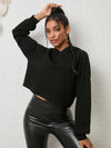 Lace-Up Back Long Sleeve Hoodie front