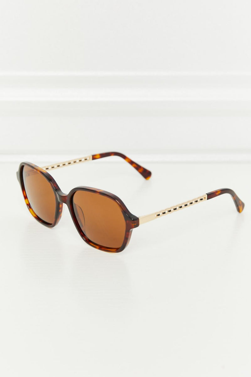 Square Full Rim Sunglasses front view styled detail