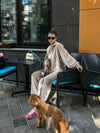 tan Hooded Jacket and Pants Lounge Set side view