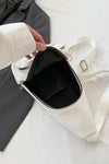 Leather Sling Bag white front inside view