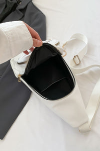 Leather Sling Bag white front inside view