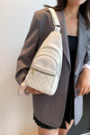 Leather Sling Bag white front view