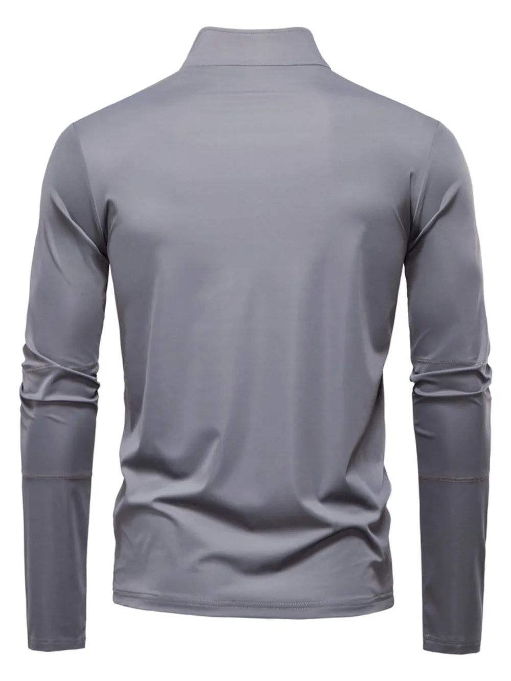 Men's Sun Protection Long Sleeve Half-Zip T-Shirt dark grey back view