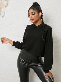 Lace-Up Back Long Sleeve Hoodie front side