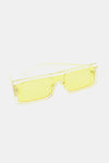 Polycarbonate Frame Rectangle Sunglasses yellow front lens view