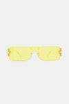 Polycarbonate Frame Rectangle Sunglasses yellow front view