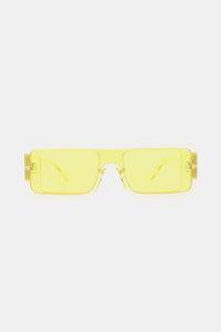 Polycarbonate Frame Rectangle Sunglasses yellow front view
