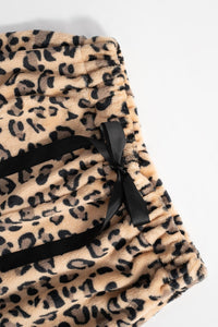 Leopard Wide Leg Pants tie waist view