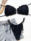 Halter Bikini Two-Piece Set black front view styled