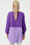 Long Sleeve High-Low T-Shirt purple back view