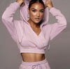 Crop top hoodie Track suit