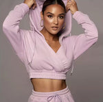 Crop top hoodie Track suit